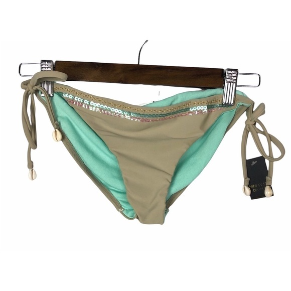 NEW Ninety-Six 96 Degree Y2K Sequin & Shell Tank & Blue Swim Bottoms M - Picture 1 of 3